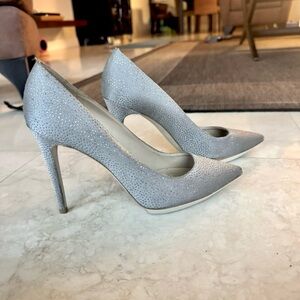 Stella McCartney silver sparkly pointed toe pumps